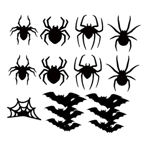 JISADER Halloween Fledermaus-Wandaufkleber, Wandkunst-, kreativer gruseliger Horror, leuchtende Fensteraufkleber für Wohnzimmer im Urlaub, 21 Stück von JISADER