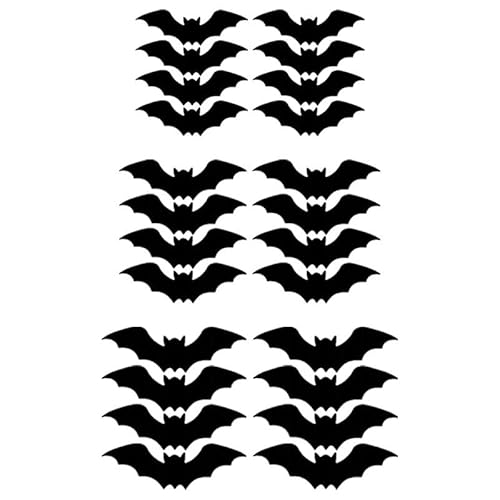 JISADER Halloween Fledermaus Wandaufkleber Fledermäuse Wanddekor Aufkleber Leuchten für Wohnzimmertür, 24 StÜcke von JISADER
