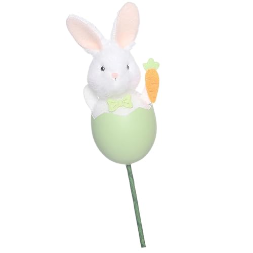 JISADER Hase Plüschpuppe Stab Ostern Deko Partybedarf Handwerk Geschenk DIY Blumenstrauß Zubehör, GrÜn von JISADER