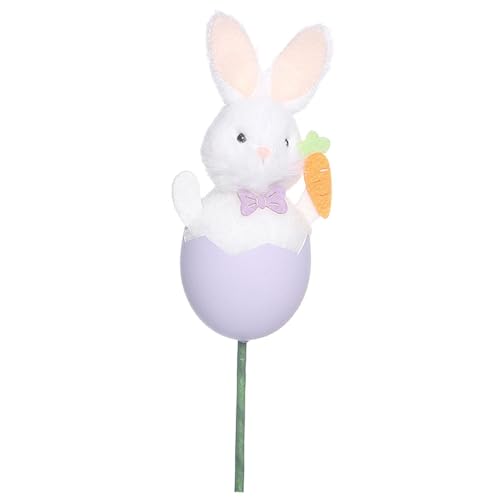 JISADER Hase Plüschpuppe Stab Ostern Deko Partybedarf Handwerk Geschenk DIY Blumenstrauß Zubehör, Lila von JISADER