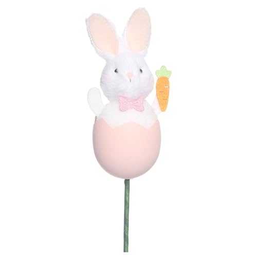JISADER Hase Plüschpuppe Stab Ostern Deko Partybedarf Handwerk Geschenk DIY Blumenstrauß Zubehör, Rosa von JISADER
