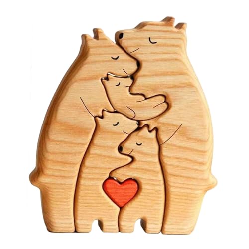 JISADER Holz Bärenfamilie Puzzle Familienpuzzle Holzkunst Skulptur Dekofigur Personalisiert Aus Holz für Kinder Erwachsene Wohnzimmer 15cmx11.3cm, 5 Bären JISADER Holz Bärenfamilie Puzzle Familienpuzzle Holzkunst Skulptur Dekofigur Personalisiert Aus Holz für Kinder Erwachsene Wohnzimmer 15cmx11.3cm, 5 Bären von JISADER