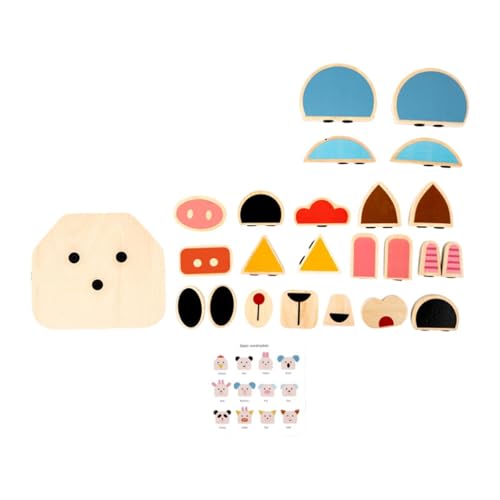 JISADER Holzblock Puzzle für Soziales Emotionales Lernen, für 3 Jahre Und älter Geeignet, Tierpuzzle JISADER Holzblock Puzzle für Soziales Emotionales Lernen, für 3 Jahre Und älter Geeignet, Tierpuzzle von JISADER