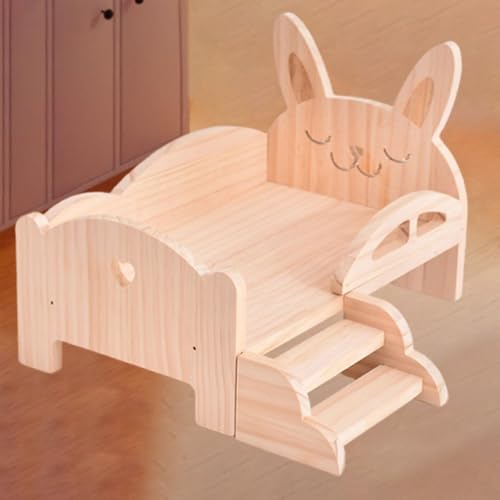 JISADER Holzminiaturbett für BJD Puppen, Puppenzubehör, Tierform, Foto Accessoires, Hase 29x18x12cm JISADER Holzminiaturbett für BJD Puppen, Puppenzubehör, Tierform, Foto Accessoires, Hase 29x18x12cm von JISADER