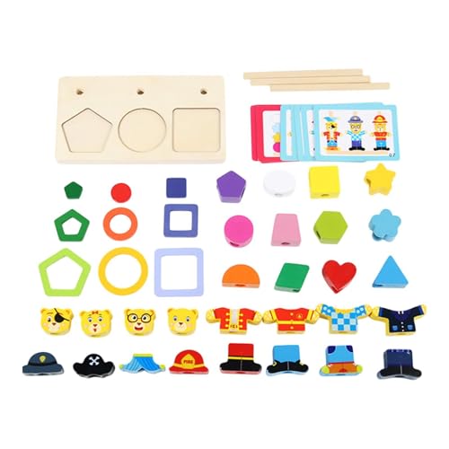 JISADER Holzperlenspielzeug, Lernspielzeug, Perlen Sequenzierungsspielzeug für Babys, Jungen Und Mädchen JISADER Holzperlenspielzeug, Lernspielzeug, Perlen Sequenzierungsspielzeug für Babys, Jungen Und Mädchen von JISADER