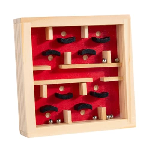 JISADER Holzspielzeug Labyrinth für Kinder Ab 3 Jahren, Denkspiel Und Puzzle, Rot JISADER Holzspielzeug Labyrinth für Kinder Ab 3 Jahren, Denkspiel Und Puzzle, Rot von JISADER