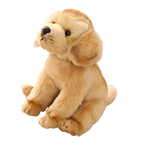 JISADER Hundeplüschspielzeug, Welpe, Tierische Figuren in Ausgestopften Tieren, Hundefigur für Das Haus Und Das Wohnzimmer, Labrador von JISADER