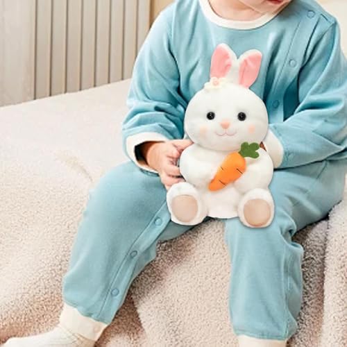 JISADER Kaninchen mit Karotten Cartoon Kaninchenpuppenspielzeug Im Spielzeug für Die Hausdekorationskörbe Füllung, Weiß von JISADER