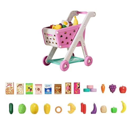 JISADER Kinder Einkaufswagen Trolley Set Rollenspiele für Kleinkinder Jungen Mädchen von JISADER