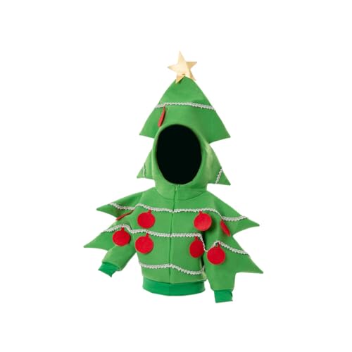 JISADER Kinder Weihnachtsbaum Kostüm Cosplay Kostüm Jungen Mädchen Outfit Kapuzenkleid für Urlaub Bühnenauftritt Partygeschenke, xL von JISADER