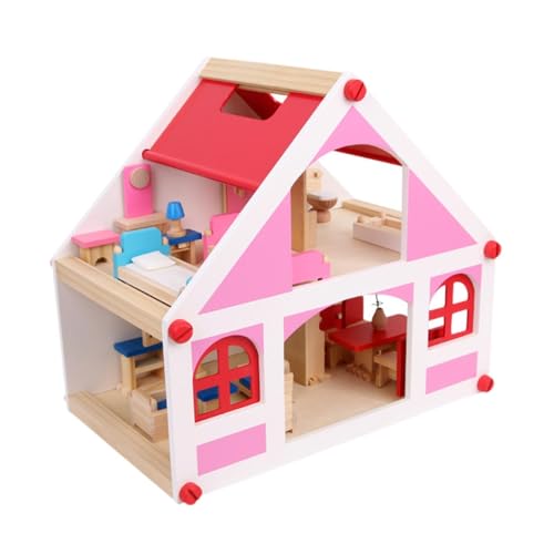 JISADER Lernspielzeug für EIN Puppenhaus Aus Holz mit Möbeln Als Geschenk für JISADER Lernspielzeug für EIN Puppenhaus Aus Holz mit Möbeln Als Geschenk für von JISADER