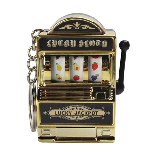 JISADER Mini-Spielautomaten-Schlüsselanhänger, Charm, Geburtstag, Miniatur-Souvenirs, Schlüsselanhänger, Obstautomaten-Spielautomaten-Anhänger, Gold JISADER Mini-Spielautomaten-Schlüsselanhänger, Charm, Geburtstag, Miniatur-Souvenirs, Schlüsselanhänger, Obstautomaten-Spielautomaten-Anhänger, Gold von JISADER