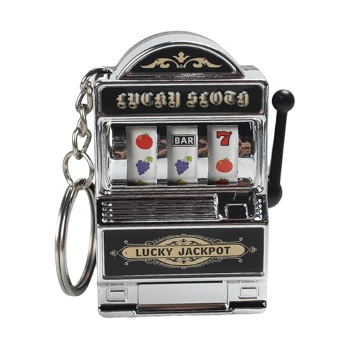 JISADER Mini-Spielautomaten-Schlüsselanhänger, Charm, Geburtstag, Miniatur-Souvenirs, Schlüsselanhänger, Obstautomaten-Spielautomaten-Anhänger, Silber JISADER Mini-Spielautomaten-Schlüsselanhänger, Charm, Geburtstag, Miniatur-Souvenirs, Schlüsselanhänger, Obstautomaten-Spielautomaten-Anhänger, Silber von JISADER