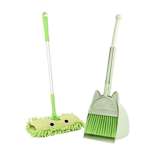 JISADER Mini- und Kehrschaufel-Mopp-Set für, Reinigungswerkzeuge für die Haushaltsführung, Reinigungsspielzeug-Set, GrÜn von JISADER