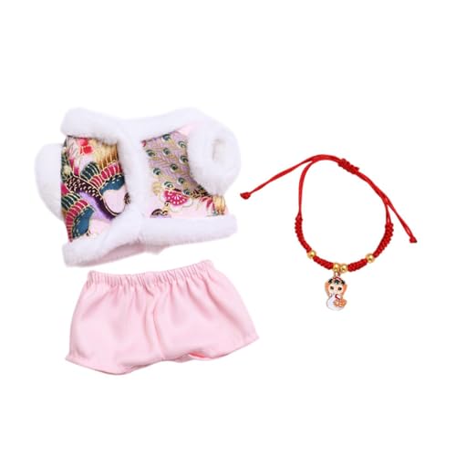 JISADER Miniatur Puppenkleidung Set, Tang-Anzug Kostüm für 6,69 Zoll Puppe, Rosa von JISADER