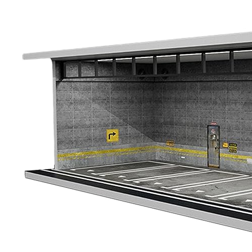 JISADER Modellauto-Vitrine im Maßstab 1:64 mit Licht, Garage für Spielzeugautos, GRAU von JISADER