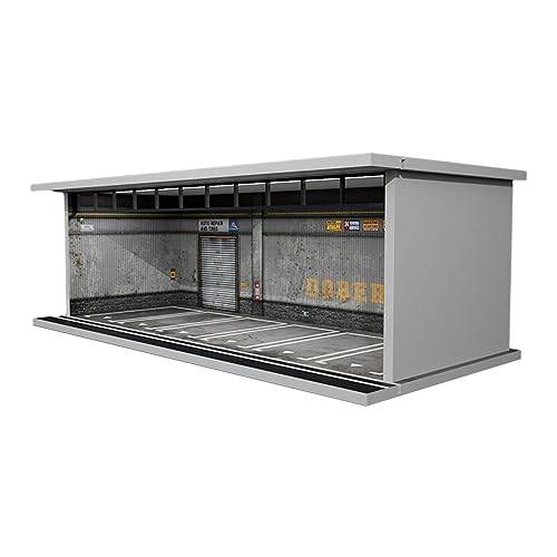 JISADER Modellauto-Vitrine im Maßstab 1:64 mit Licht, Garage für Spielzeugautos, Lagerhaus von JISADER