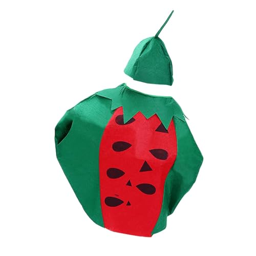 JISADER Obst-Kostüm für Erwachsene mit Hut, verkleiden Sie sich mit Cartoon-Wiederverwendbaren Lebensmitteln, Cosplay-Kostümen, Outfit für Rollenspiele, Wassermelone von JISADER