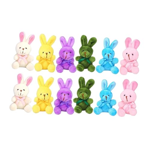 JISADER Plüsch Bunny Toy Set Stofftiere Kaninchen Ostereier Füllstoffe Korbdose für Erwachsene, 12 StÜcke von JISADER
