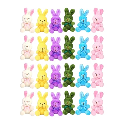 JISADER Plüsch Bunny Toy Set Stofftiere Kaninchen Ostereier Füllstoffe Korbdose für Erwachsene, 24 StÜcke von JISADER