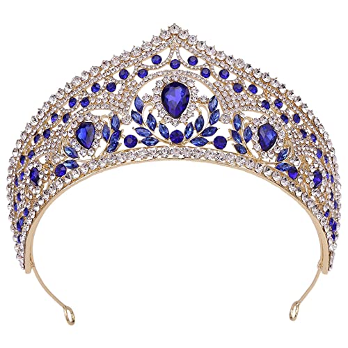JISADER Prinzessin Tiara Hochzeit Frauen Braut Stirnband Haarschmuck Brautkrone Kopfschmuck für Verlobungsfeiern Fotografie Requisiten Abschlussball Urlaub, Blau JISADER Prinzessin Tiara Hochzeit Frauen Braut Stirnband Haarschmuck Brautkrone Kopfschmuck für Verlobungsfeiern Fotografie Requisiten Abschlussball Urlaub, Blau von JISADER