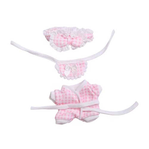 JISADER Puppen Outfits mit Hemd Und Hose, Zubehör für 15 cm Puppen, Rosa Gitter JISADER Puppen Outfits mit Hemd Und Hose, Zubehör für 15 cm Puppen, Rosa Gitter von JISADER