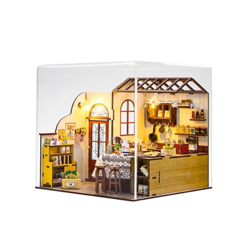 JISADER Puppenhaus Miniatur Küche Zimmer Staubdicht Abdeckung 3D Puzzle für Geburtstag Geschenk von JISADER