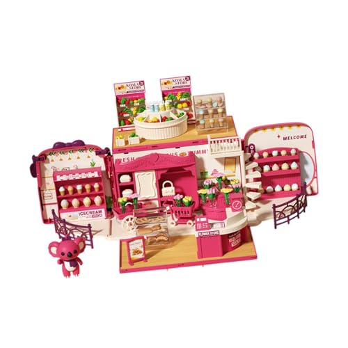JISADER Puppenhaus Rucksack für Mädchen mit Spielset Und Zubehör für Kinder, Verkaufswagen JISADER Puppenhaus Rucksack für Mädchen mit Spielset Und Zubehör für Kinder, Verkaufswagen von JISADER