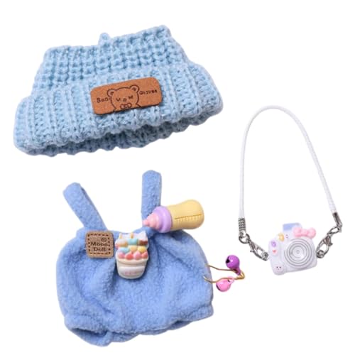 JISADER Puppenoverall, verkleiden, Fantasie, Geburtstagsgeschenke, Puppenkleidung, Puppenoutfits für 17 cm große Puppen, Blau mit Hutkamera JISADER Puppenoverall, verkleiden, Fantasie, Geburtstagsgeschenke, Puppenkleidung, Puppenoutfits für 17 cm große Puppen, Blau mit Hutkamera von JISADER