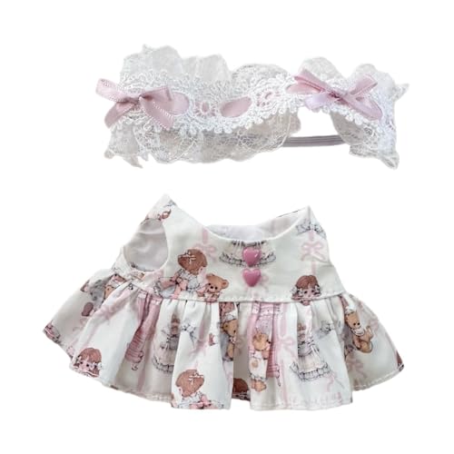 JISADER Rollenspielkostüm mit Puppenkleidung, Weiches Outfit Und Haar Accessoires für Puppen von 17 cm, Rosa JISADER Rollenspielkostüm mit Puppenkleidung, Weiches Outfit Und Haar Accessoires für Puppen von 17 cm, Rosa von JISADER