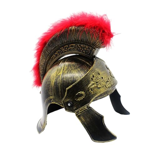 JISADER Samurai römischer Helm Kopfbedeckung mit Feder, Samurai Hut Cosplay Helm für Kostümparty von JISADER