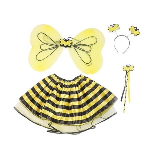 JISADER Schmetterlingskostüm für Mädchen, Schmetterlingsflügel für Kinder, Stirnband, Halloween-Cosplay-Kostüm, Zweiblättriger Schmetterling von JISADER