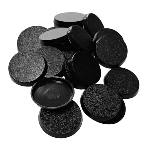 JISADER Schwarze Modellsockel für Tabletop Spiele, Stabiles Spielzubehör, Displayplatte, Miniatursockel für Die Vitrine, 20 Stück von JISADER