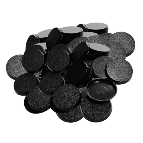 JISADER Schwarze Modellsockel für Tabletop Spiele, Stabiles Spielzubehör, Displayplatte, Miniatursockel für Die Vitrine, 50 Stück von JISADER