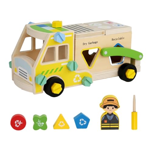 JISADER Set Holzwerkzeuge für Kinder Als Simulierte Der Schraubendreher von LKW Spielzeugspielzeugspielzeug für Jungen, Müllwagen JISADER Set Holzwerkzeuge für Kinder Als Simulierte Der Schraubendreher von LKW Spielzeugspielzeugspielzeug für Jungen, Müllwagen von JISADER