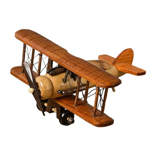JISADER Vintage-Flugzeug-Dekoration, handgefertigtes Flugzeugmodell, Geburtstagsgeschenke, Holz-Ornament, Sammlerstück, Flugzeug für Partys, Stil E von JISADER