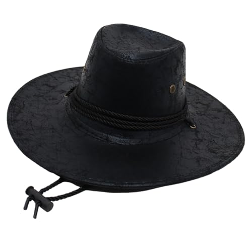 JISADER Western-Cowboyhut für Damen, Outdoor-Hut für Kostüm-Requisiten, Reisen, Einkaufen, Schwarz von JISADER