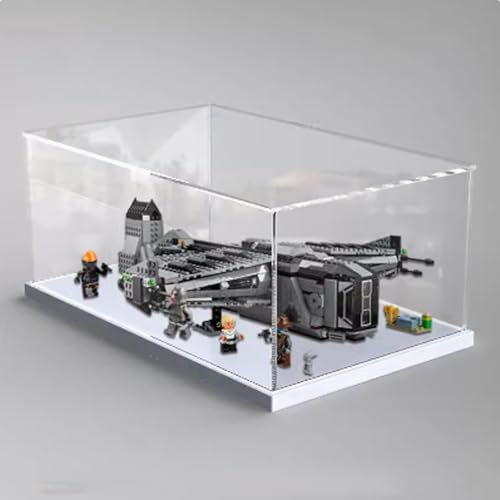 Acryl-Displaybox kompatibel mit Lego 75323 Defender Modell, schützende, staubdichte Displaybox Geschenkmodell, transparente Vitrine (nur Displaybox) (weißer Boden) von JIULIN
