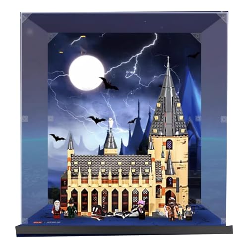 Acryl-Vitrine Box Kompatibel Lego 75954 Hogwarts Hall Modell, Schutz, Staubdichte Vitrine Geschenkmodell, Transparent, Kompatibel mit Lego (nur Vitrine) von JIULIN