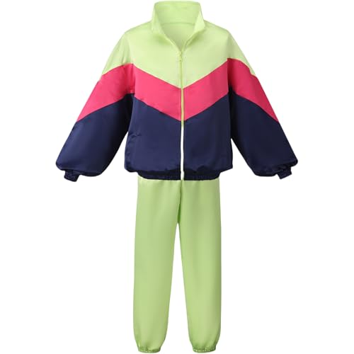 JIULINGHOU 80er Jahre Trainingsanzug Kostüme Herren 90er Jahre Hip Hop Shell Anzug Kostüm 80er Jahre Retro Trainingsanzug Jacke Disco Kostüm von JIULINGHOU