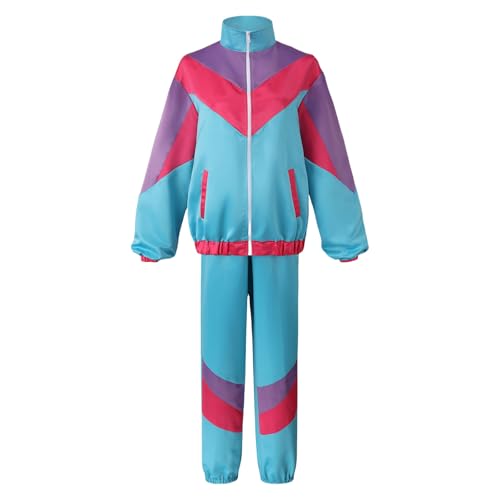 JIULINGHOU 80er-Jahre-Trainingsanzug für Herren und Damen, 80er-Jahre-/90er-Jahre-Stil, Retro-Windbreaker-Outfit, 80er-Jahre-Kostüm, Trainingsanzug, 90er-Jahre-Stil, Farbe: Bock von JIULINGHOU