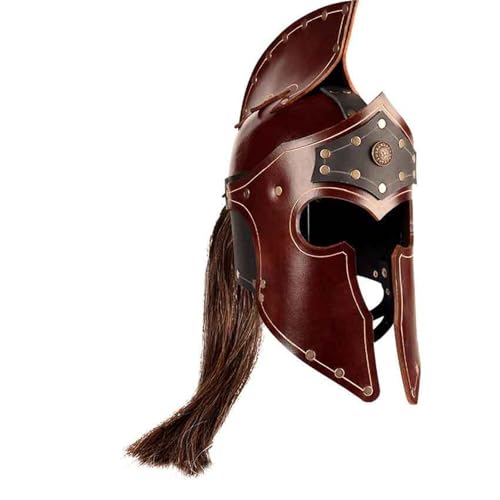 JIULINGHOU Brauner Leder-Wappenhelm der Mittelalterlichen Renaissance-Gardearmee JIULINGHOU Brauner Leder-Wappenhelm der Mittelalterlichen Renaissance-Gardearmee von JIULINGHOU