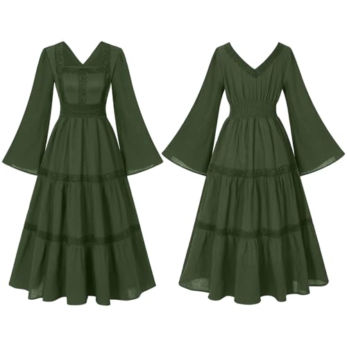 JIULINGHOU Damen Mittelalter Renaissance Kostüm Cosplay Überkleid Halloween Kostüme Kleid von JIULINGHOU