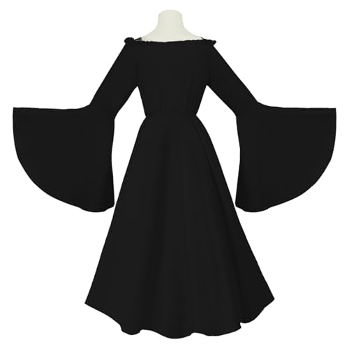 JIULINGHOU Damenkostüm, Übergröße, Steampunk, Renaissance, schulterfrei, Rüschen, Schnürung, hohes und niedriges Kleid, Horn, langärmlig JIULINGHOU Damenkostüm, Übergröße, Steampunk, Renaissance, schulterfrei, Rüschen, Schnürung, hohes und niedriges Kleid, Horn, langärmlig von JIULINGHOU