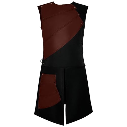JIULINGHOU Herren Mittelalter Ärmellos Leder Rüstung Renaissance Viktorianische Ritterweste Halloween Kostüm JIULINGHOU Herren Mittelalter Ärmellos Leder Rüstung Renaissance Viktorianische Ritterweste Halloween Kostüm von JIULINGHOU