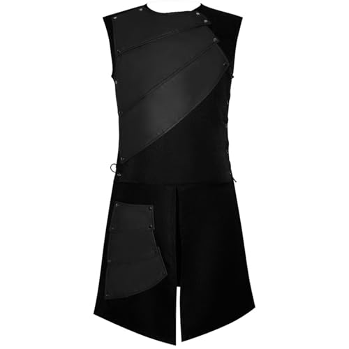 JIULINGHOU Herren Mittelalter Ärmellos Leder Rüstung Renaissance Viktorianische Ritterweste Halloween Kostüm JIULINGHOU Herren Mittelalter Ärmellos Leder Rüstung Renaissance Viktorianische Ritterweste Halloween Kostüm von JIULINGHOU