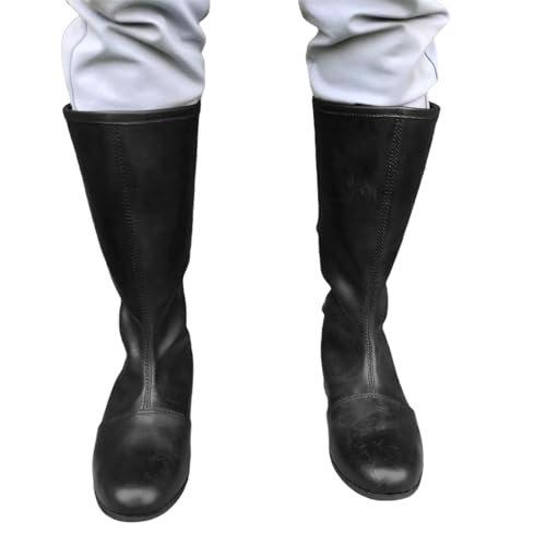 JIULINGHOU Mittelalterliche Lederstiefel mit 3 Schnallen, Renaissance-Ritterschuhe, Herren, Wikinger, Pirat, Wade, Stiefel, Halloween, Cosplay, Requisite JIULINGHOU Mittelalterliche Lederstiefel mit 3 Schnallen, Renaissance-Ritterschuhe, Herren, Wikinger, Pirat, Wade, Stiefel, Halloween, Cosplay, Requisite von JIULINGHOU