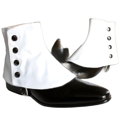 JIULINGHOU Mittelalterliche Piraten-Stiefelüberzüge, PU-Wildleder, gefrostet, kurze Gamaschen, Wikinger-Krieger, Retro-Schuhe von JIULINGHOU