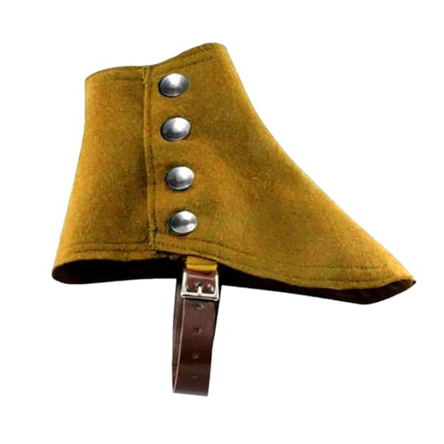 JIULINGHOU Mittelalterliche Piraten-Stiefelüberzüge, PU-Wildleder, gefrostet, kurze Gamaschen, Wikinger-Krieger, Retro-Schuhe von JIULINGHOU