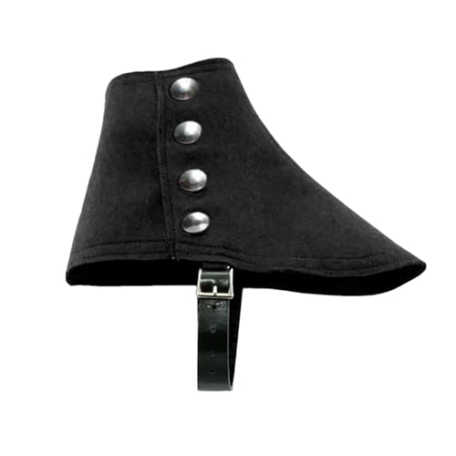 JIULINGHOU Mittelalterliche Piraten-Stiefelüberzüge, PU-Wildleder, gefrostet, kurze Gamaschen, Wikinger-Krieger, Retro-Schuhe von JIULINGHOU